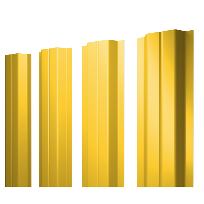Штакетник П-образный A с прямым резом 0,45 PE RAL 1018 цинково-желтый