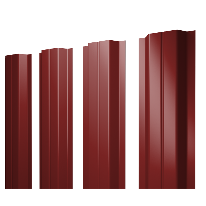 Штакетник П-образный A с прямым резом 0,45 PE RAL 3011 коричнево-красный