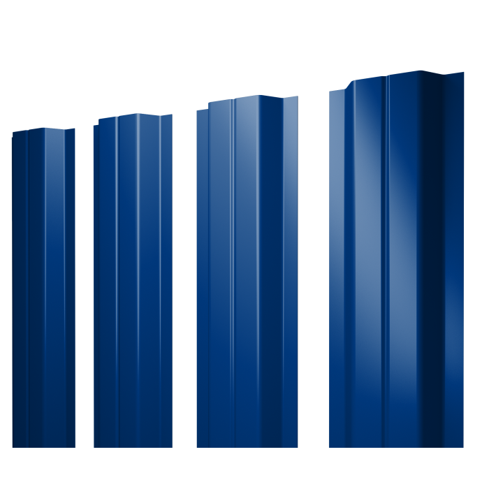 Штакетник П-образный A с прямым резом 0,45 PE RAL 5002 ультрамариново-синий