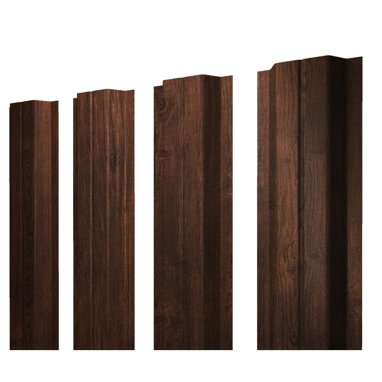 Штакетник П-образный A с прямым резом 0,45 Print-Double Premium Cherry Wood Dark F