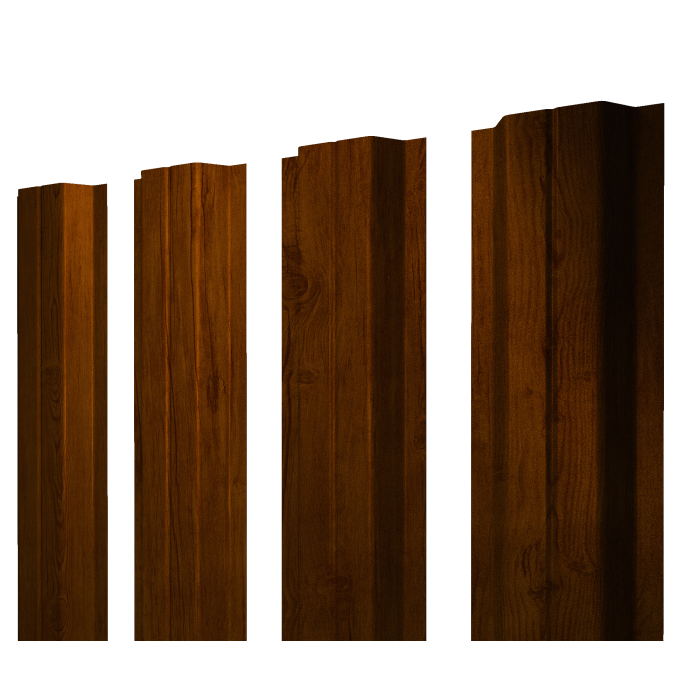 Штакетник П-образный A с прямым резом 0,45 Print-Double Premium Golden Wood Intense F