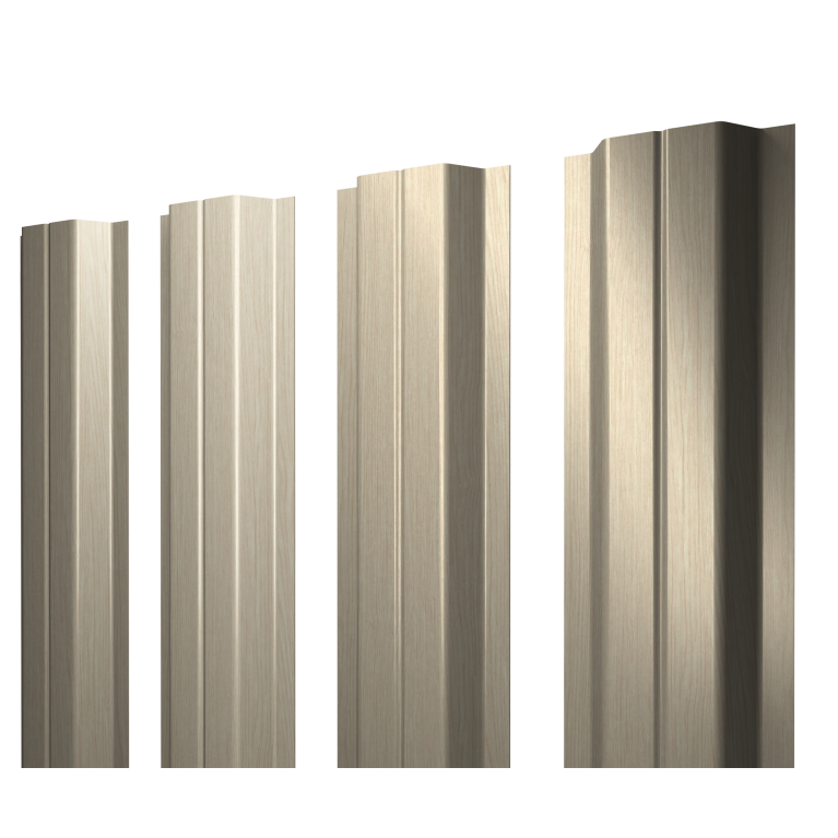 Штакетник П-образный A с прямым резом 0,45 Print Elite Milky Wood TwinColor