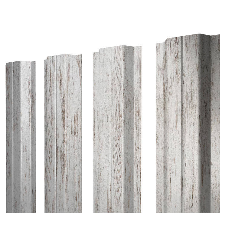 Штакетник П-образный A с прямым резом 0,45 Print Elite Snow Wood TwinColor