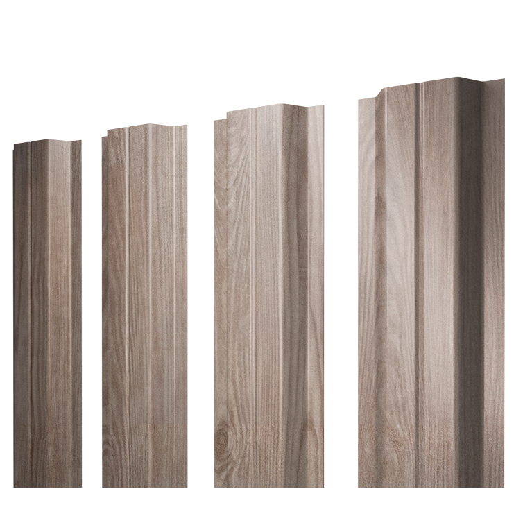 Штакетник П-образный A с прямым резом 0,45 Print Elite White Wood TwinColor