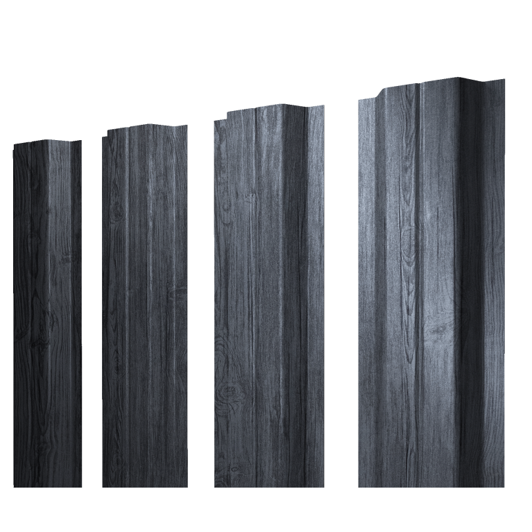 Штакетник П-образный A с прямым резом 0,45 Print Premium Grey Wood TwinColor