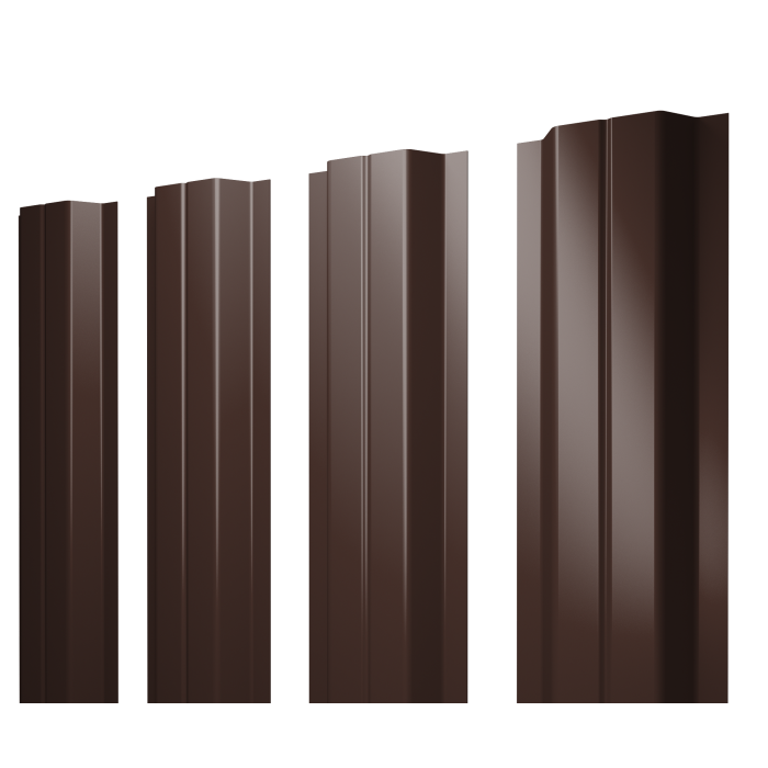 Штакетник П-образный A с прямым резом 0,5 Drap RAL 8017 шоколад