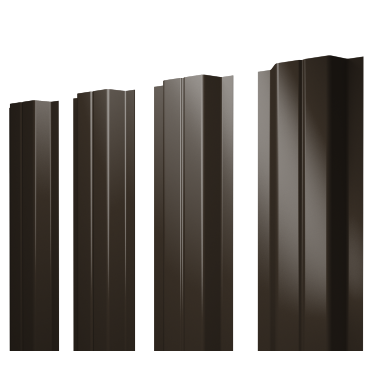 Штакетник П-образный A с прямым резом 0,5 PurLite Matt RR 32 темно-коричневый