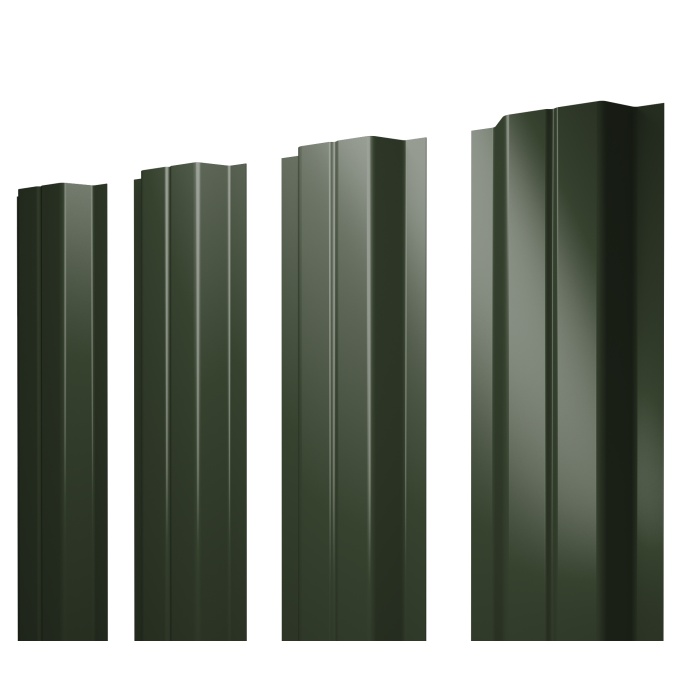 Штакетник П-образный A с прямым резом 0,5 Satin Matt TX RAL 6020 хромовая зелень