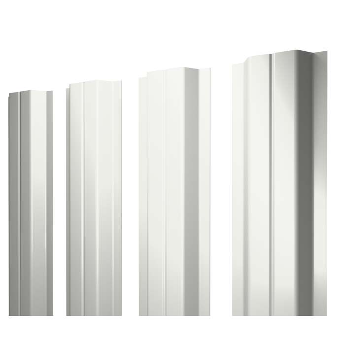 Штакетник П-образный A с прямым резом 0,5 Satin RAL 9003 сигнальный белый