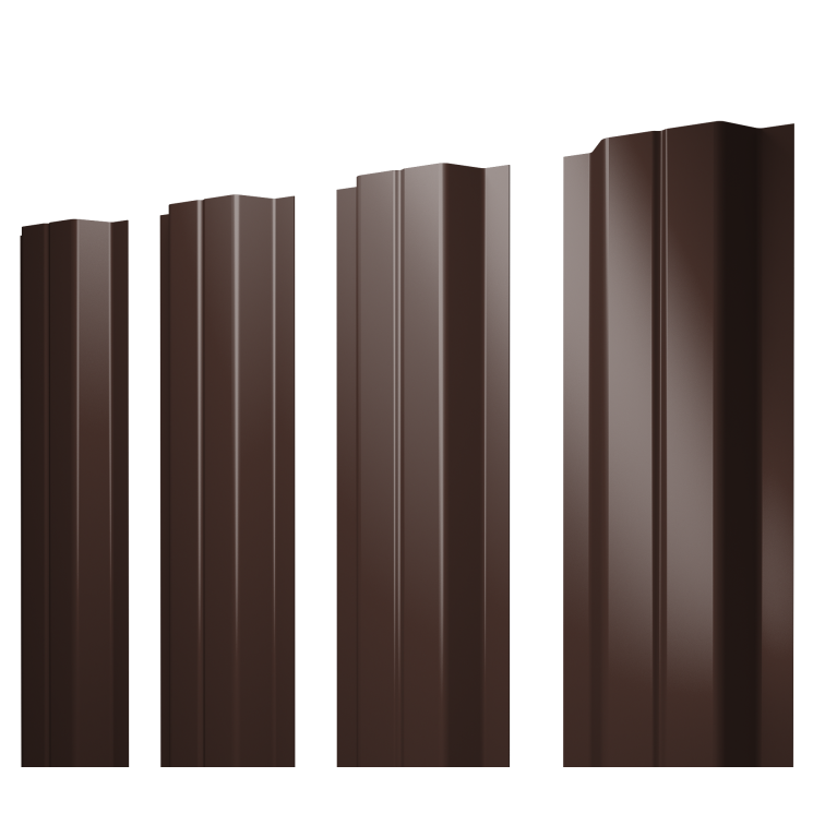 Штакетник П-образный A с прямым резом 0,5 Velur X RAL 8017 шоколад