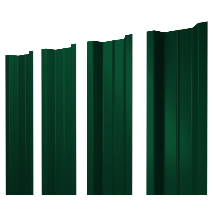 Штакетник П-образный В с прямым резом 0,4 PE RAL 6005 зеленый мох