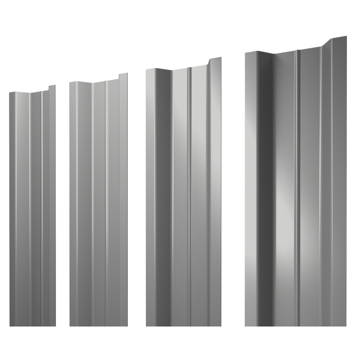 Штакетник П-образный В с прямым резом 0,45 Drap TX RAL 7047 телегрей 4