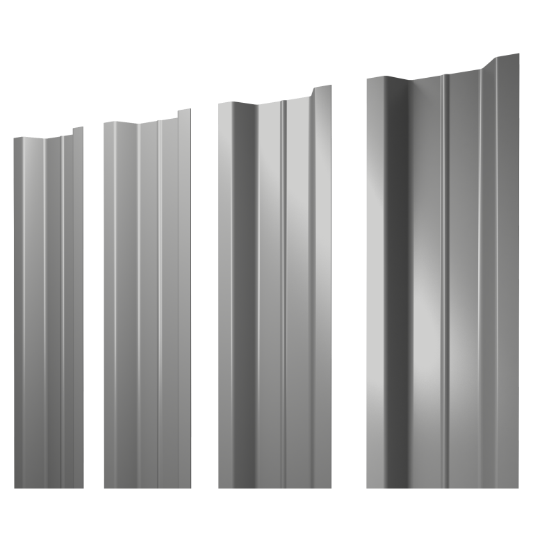 Штакетник П-образный В с прямым резом 0,45 Drap TX RAL 7047 телегрей 4