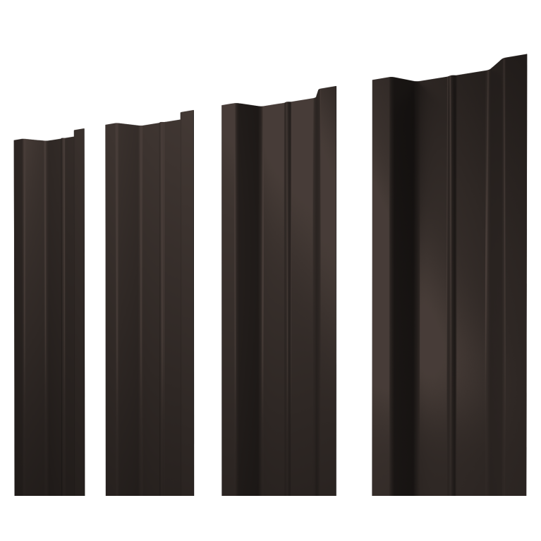 Штакетник П-образный В с прямым резом 0,45 Drap TX RR 32 темно-коричневый