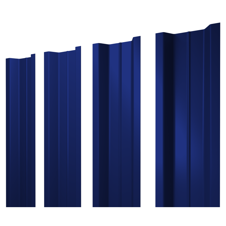 Штакетник П-образный В с прямым резом 0,45 PE RAL 5002 ультрамариново-синий