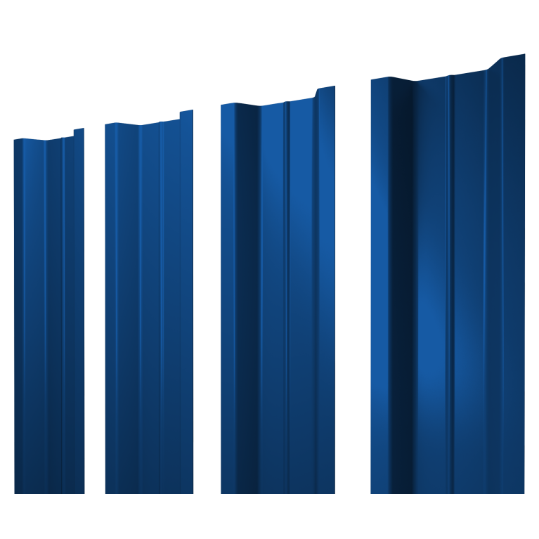 Штакетник П-образный В с прямым резом 0,45 PE RAL 5005 сигнальный синий
