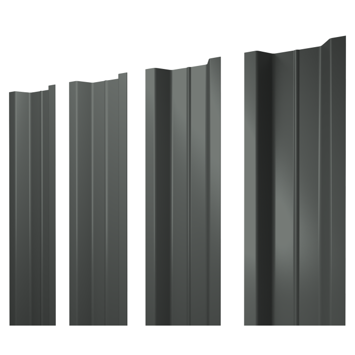 Штакетник П-образный В с прямым резом 0,45 PE RAL 7005 мышино-серый