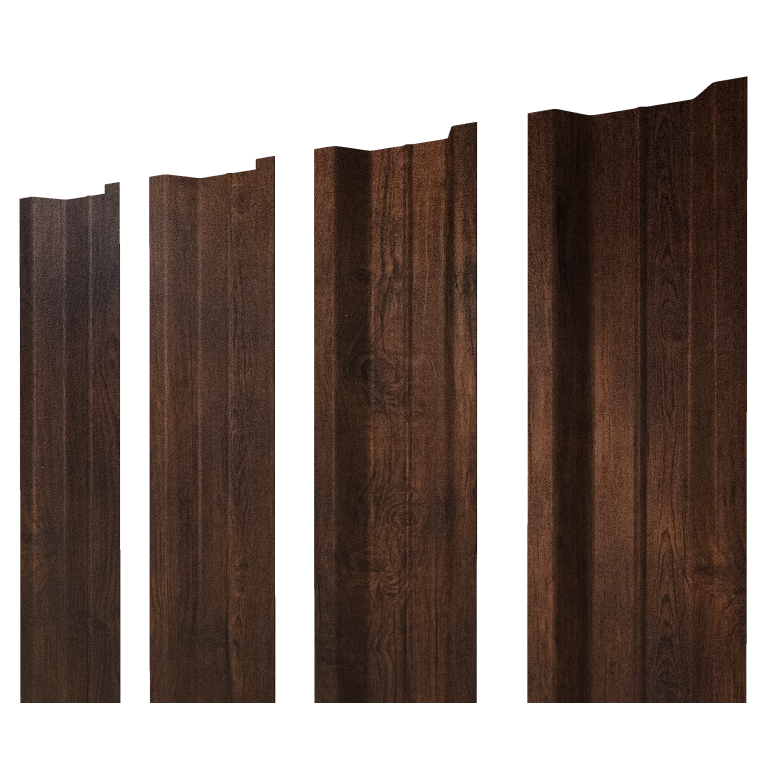 Штакетник П-образный В с прямым резом 0,45 Print-Double Premium Cherry Wood Dark F