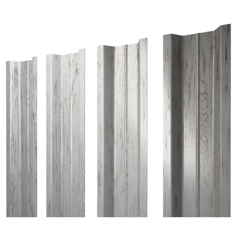 Штакетник П-образный В с прямым резом 0,45 Print Elite Snow Wood TwinColor