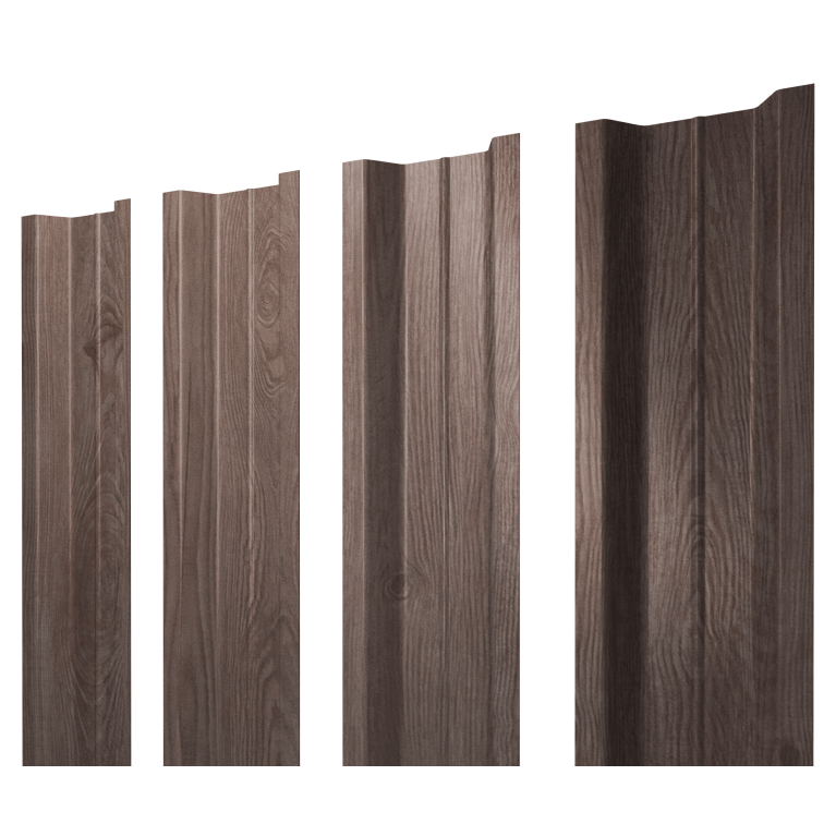 Штакетник П-образный В с прямым резом 0,45 Print Elite White Wood TwinColor