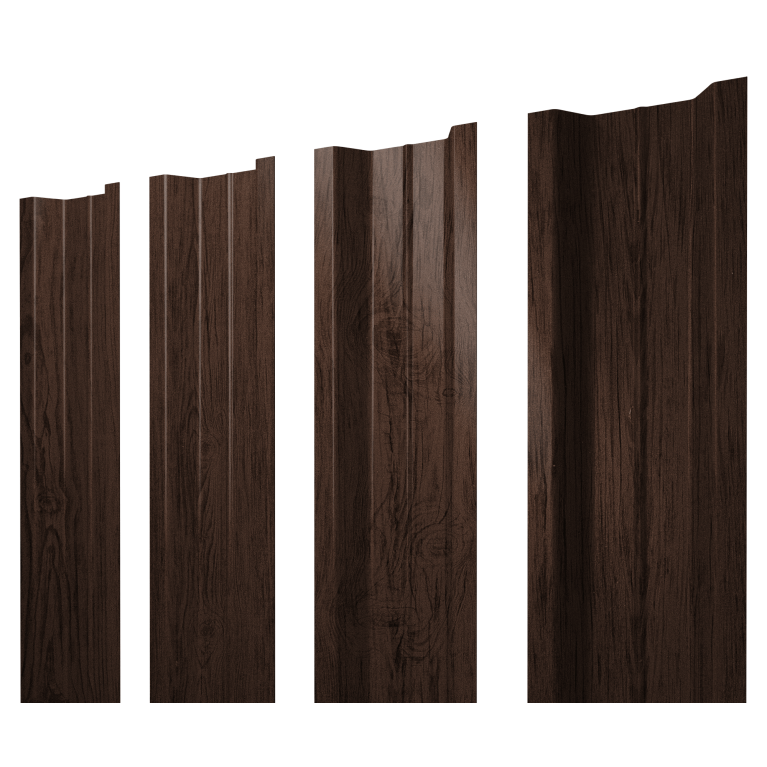 Штакетник П-образный В с прямым резом 0,45 Print Premium Antique Wood TwinColor