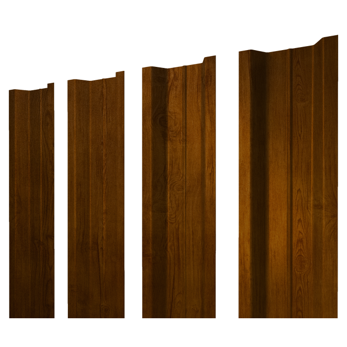 Штакетник П-образный В с прямым резом 0,45 Print Premium Golden Wood Intense FTC