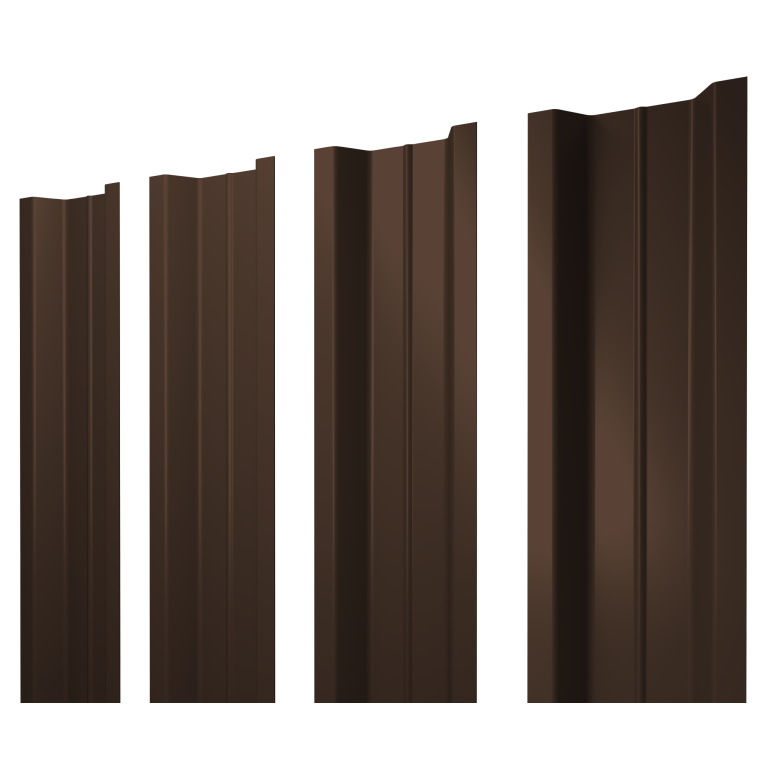 Штакетник П-образный В с прямым резом 0,5 Atlas X RAL 8017 шоколад