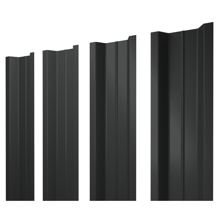 Штакетник П-образный В с прямым резом 0,5 Drap TX RAL 7016 антрацитово-серый