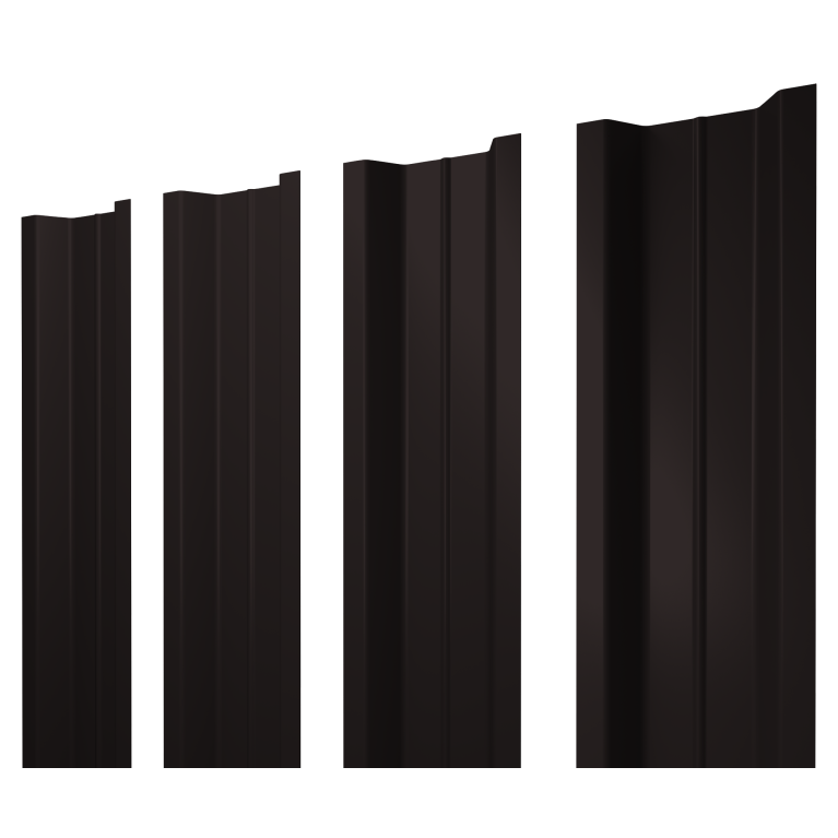 Штакетник П-образный В с прямым резом 0,5 Drap TX RAL 9005 черный