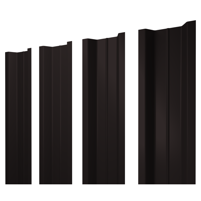 Штакетник П-образный В с прямым резом 0,5 PurPro RAL 9005 черный