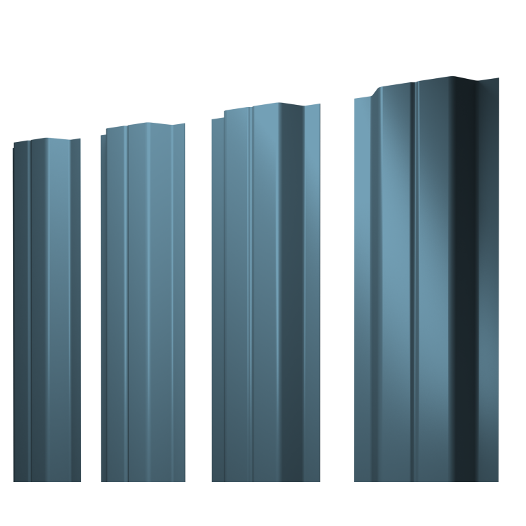 Штакетник П-образный A с прямым резом 0,45 Drap TX RAL 5024 пастельно-синий