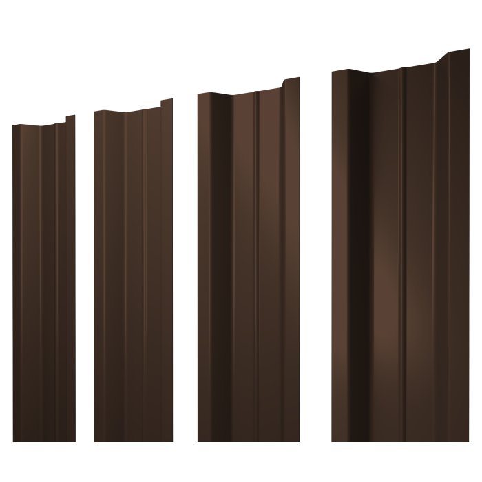 Штакетник П-образный В с прямым резом 0,4 PE-Double RAL 8017 шоколад