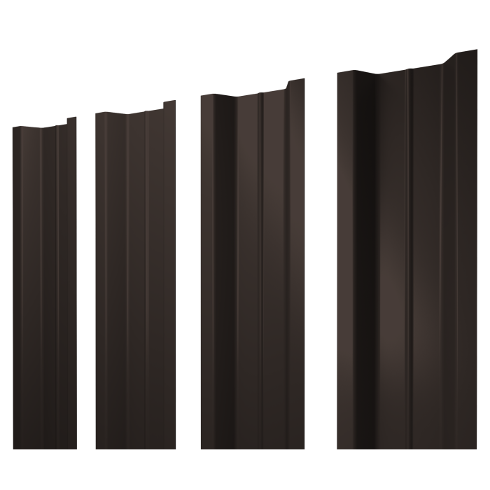 Штакетник П-образный В с прямым резом 0,5 Velur X RR 32 темно-коричневый