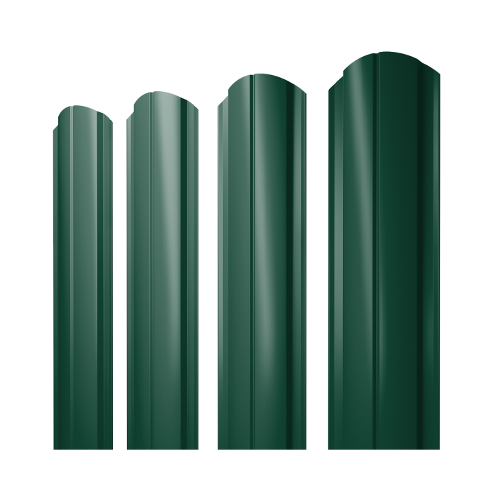 Штакетник Полукруглый Slim фигурный 0,4 PE RAL 6005 зеленый мох