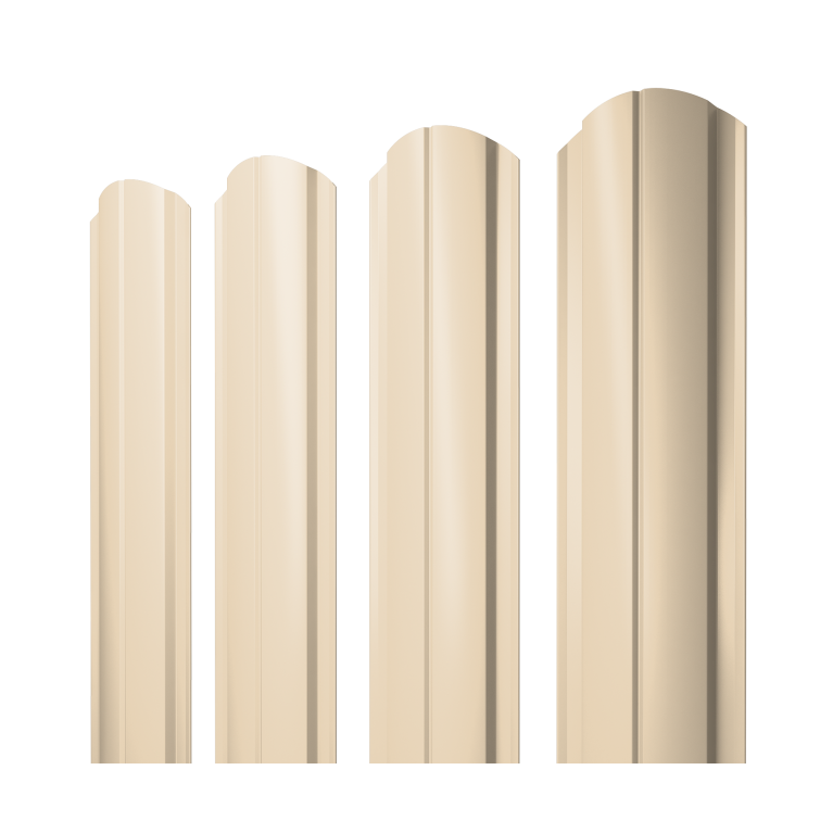Штакетник Полукруглый Slim фигурный 0,45 Drap TX RAL 1015 светлая слоновая кость