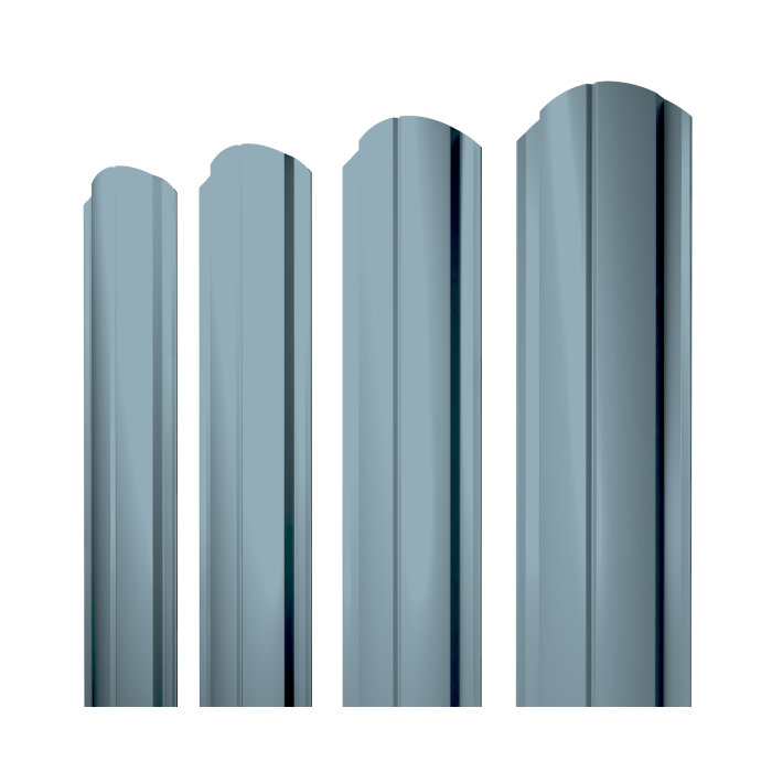 Штакетник Полукруглый Slim фигурный 0,45 Drap TX RAL 5024 пастельно-синий