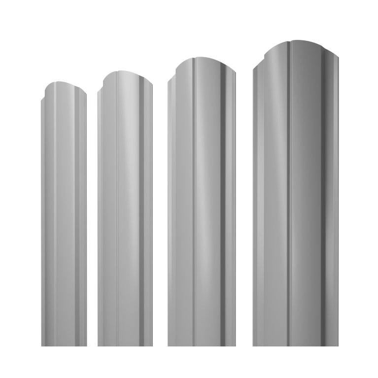 Штакетник Полукруглый Slim фигурный 0,45 Drap TX RAL 7004 сигнальный серый