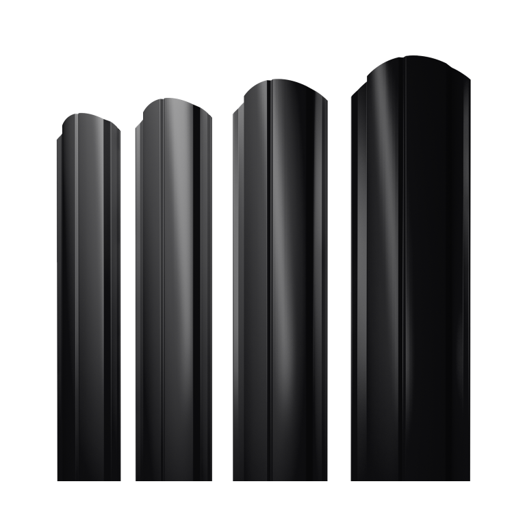 Штакетник Полукруглый Slim фигурный 0,45 Drap TX RAL 9005 черный