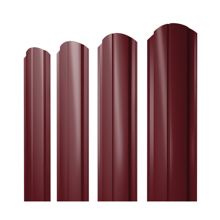 Штакетник Полукруглый Slim фигурный 0,45 PE-Double RAL 3005 красное вино