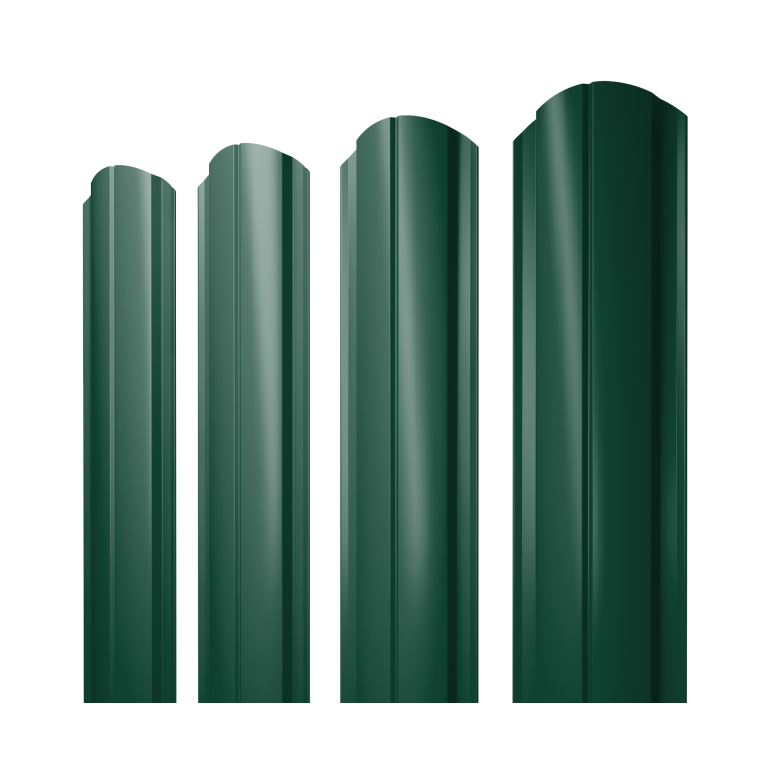 Штакетник Полукруглый Slim фигурный 0,45 PE-Double RAL 6005 зеленый мох