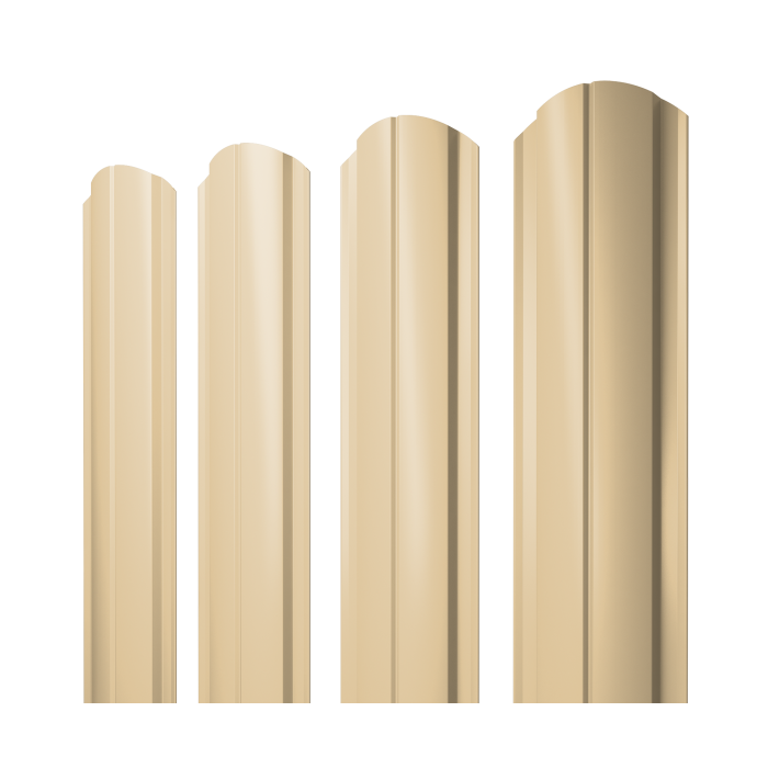 Штакетник Полукруглый Slim фигурный 0,45 PE RAL 1014 слоновая кость
