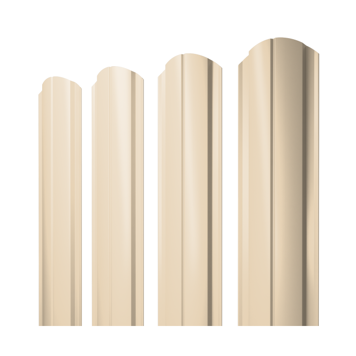 Штакетник Полукруглый Slim фигурный 0,45 PE RAL 1015 светлая слоновая кость