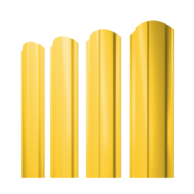 Штакетник Полукруглый Slim фигурный 0,45 PE RAL 1018 цинково-желтый