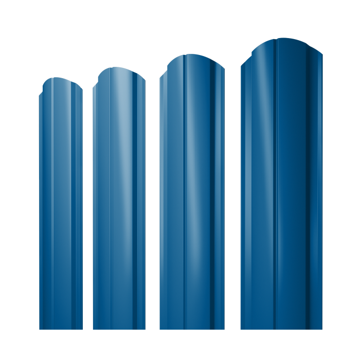 Штакетник Полукруглый Slim фигурный 0,45 PE RAL 5005 сигнальный синий