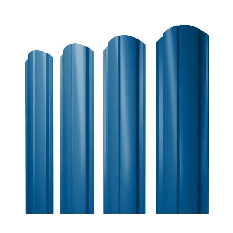 Штакетник Полукруглый Slim фигурный 0,45 PE RAL 5005 сигнальный синий