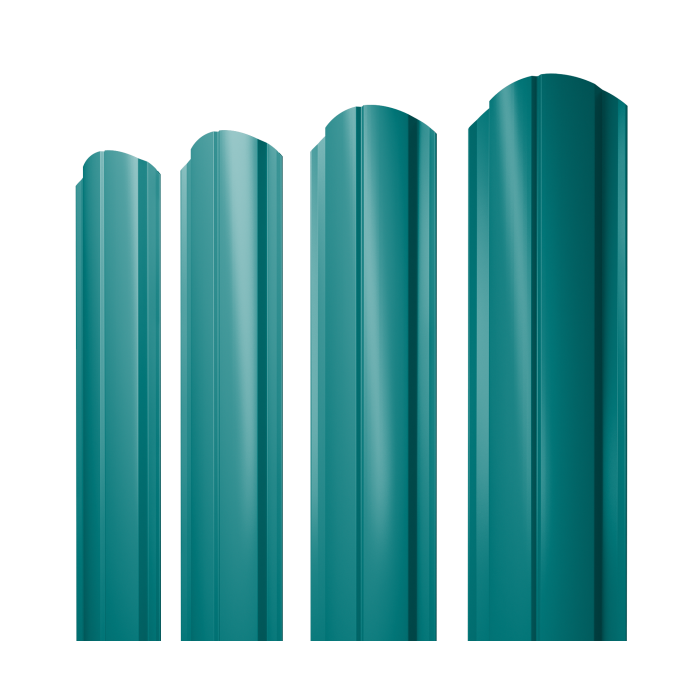 Штакетник Полукруглый Slim фигурный 0,45 PE RAL 5021 водная синь