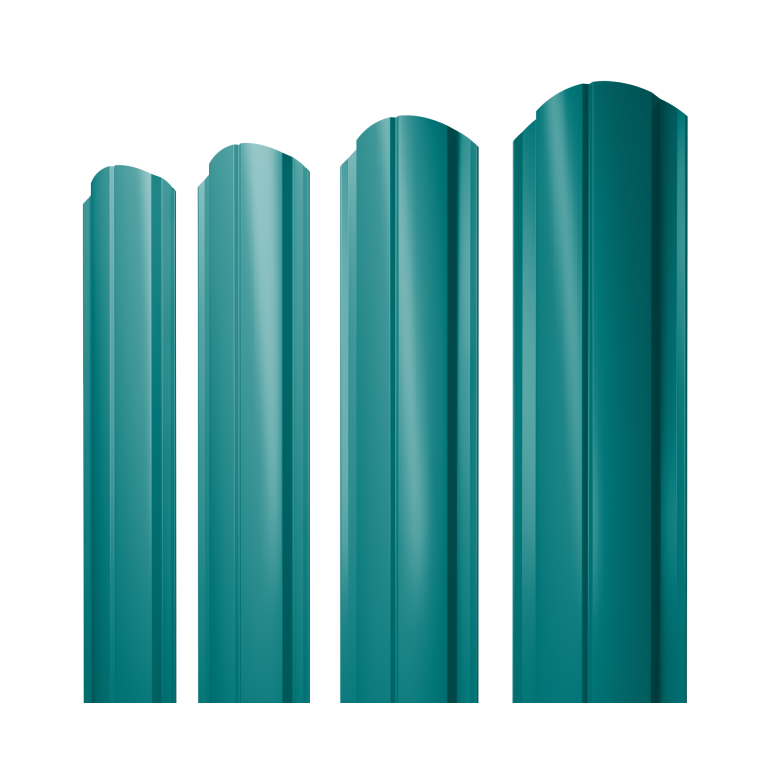 Штакетник Полукруглый Slim фигурный 0,45 PE RAL 5021 водная синь