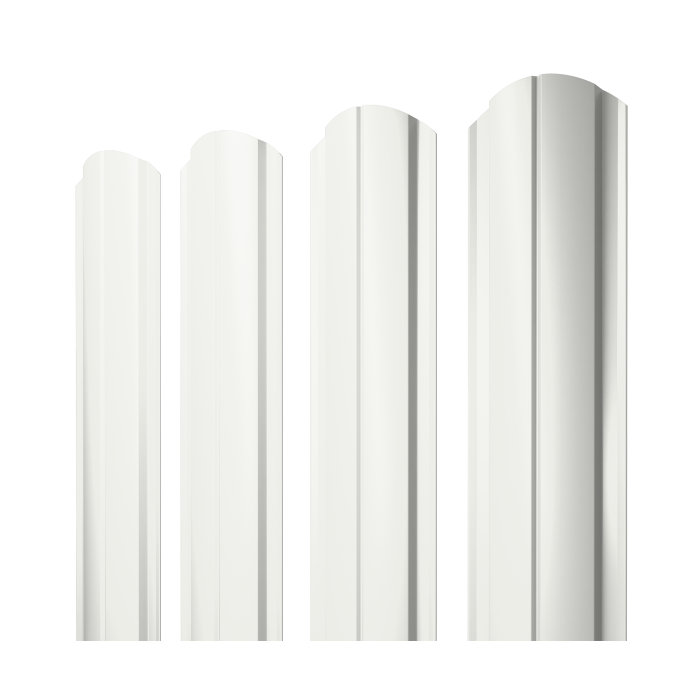 Штакетник Полукруглый Slim фигурный 0,45 PE RAL 9003 сигнальный белый