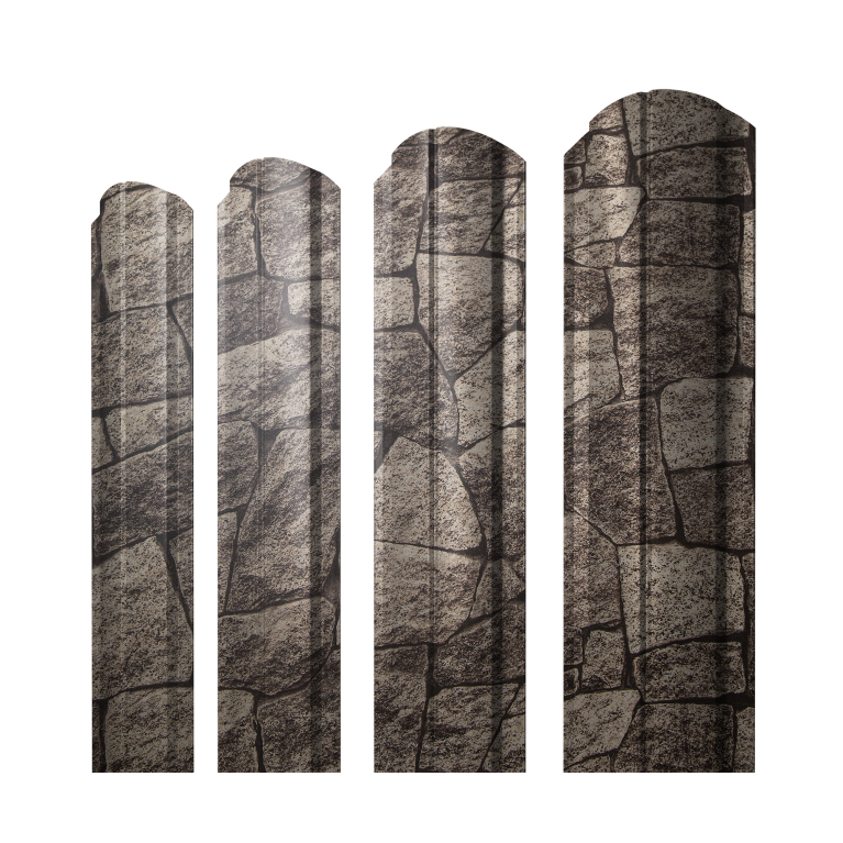 Штакетник Полукруглый Slim фигурный 0,45 Print Elite King Stone TwinColor