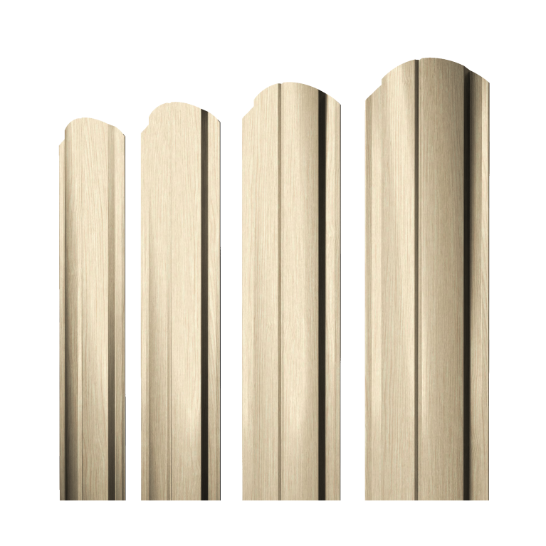 Штакетник Полукруглый Slim фигурный 0,45 Print Elite Milky Wood TwinColor